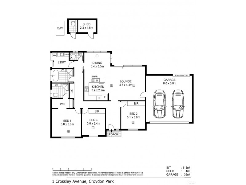 1C Crossley Ave, Croydon Park SA 5008 Floorplan