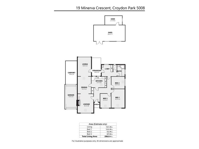 19 Minerva Crescent, Croydon Park SA 5008 Floorplan