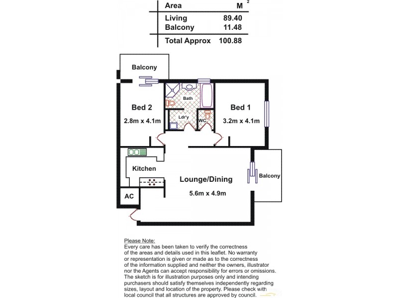 23/42 charlick Circuit, Adelaide SA 5000 Floorplan