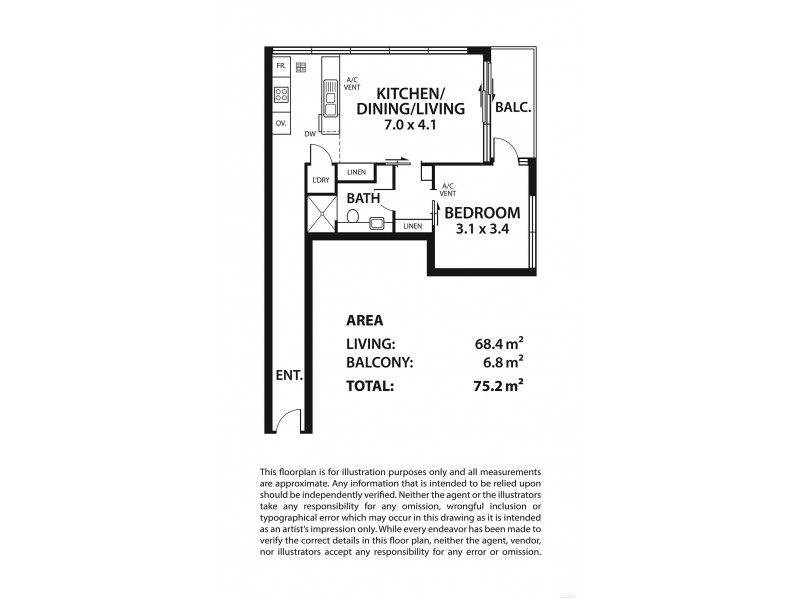504/211 Grenfell Street, Adelaide SA 5000 Floorplan