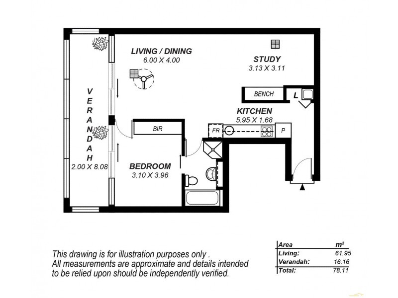 507/25 Colley Terrace, Glenelg SA 5045 Floorplan