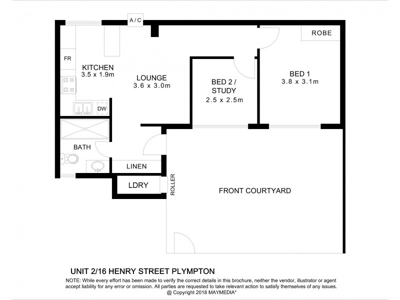 U2/16 Henry Street, Plympton SA 5038 Floorplan