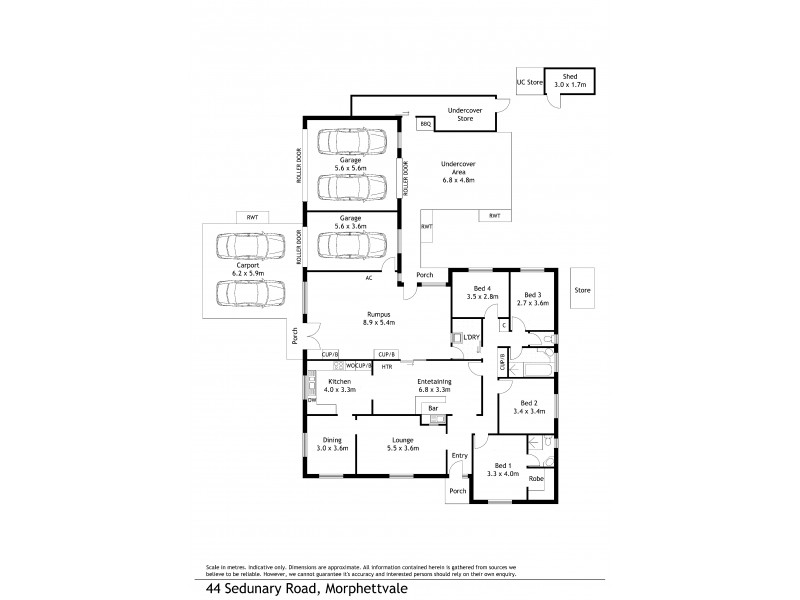 44 Sedunary Road, Morphett Vale SA 5162 Floorplan