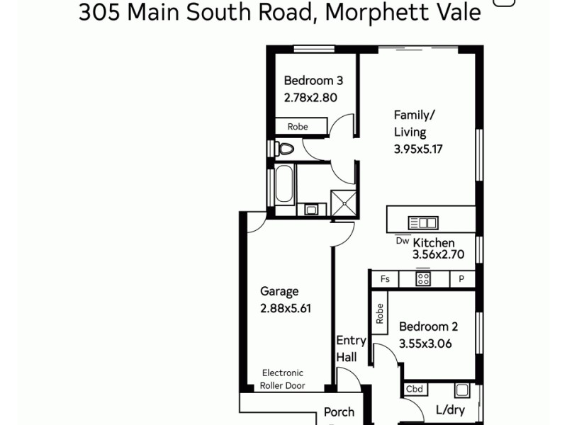 3/305 Main South Road, Morphett Vale SA 5162 Floorplan