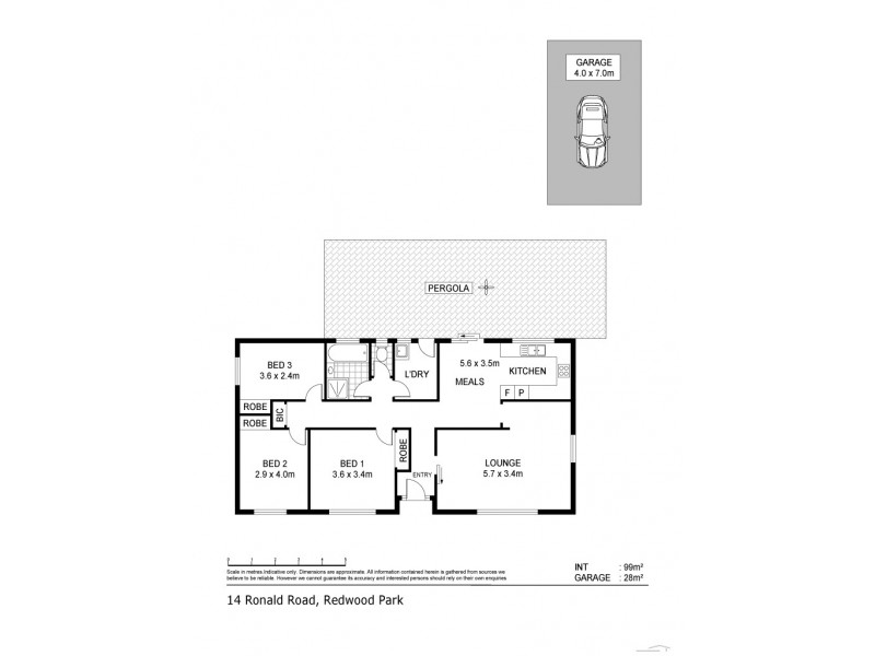 14 Ronald Road, Redwood Park SA 5097 Floorplan