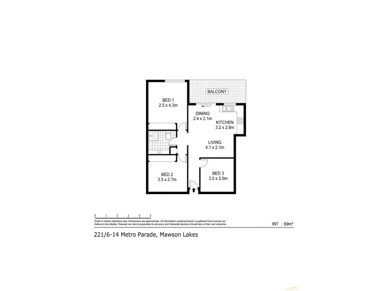221/6-14 Metro Parade, Mawson Lakes SA 5095 Floorplan