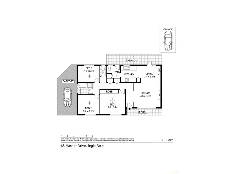 68 Marrett Drive, Ingle Farm SA 5098 Floorplan