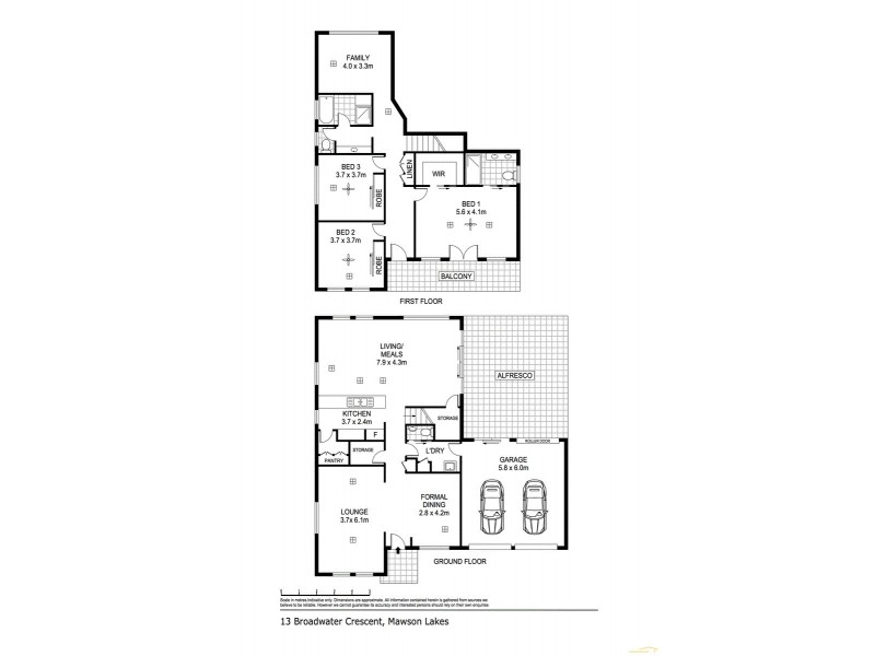 13 Broadwater Crescent, Mawson Lakes SA 5095 Floorplan