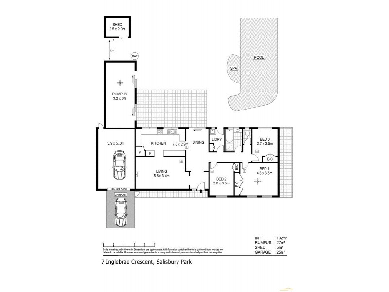 7 Inglebrae Crescent, Salisbury Park SA 5109 Floorplan