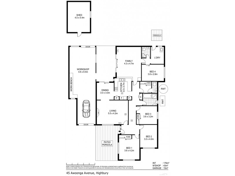 45 Awoonga Road, Highbury SA 5089 Floorplan
