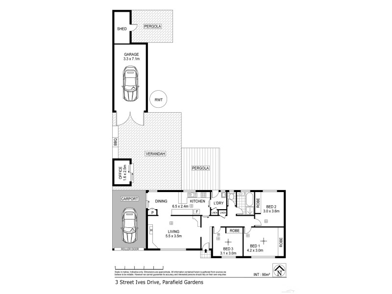 3 St Ives Drive, Parafield Gardens SA 5107 Floorplan