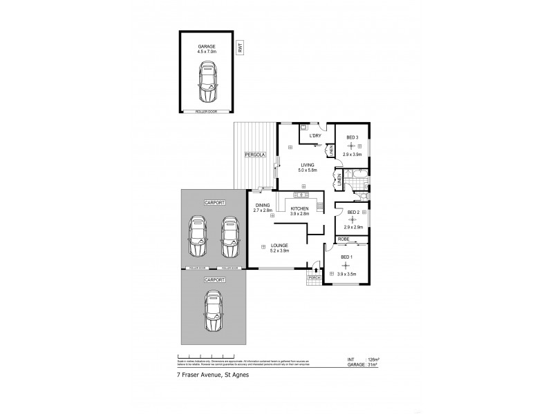7 Fraser Avenue, St Agnes SA 5097 Floorplan