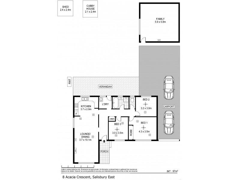 8 Acacia Crescent, Salisbury East SA 5109 Floorplan