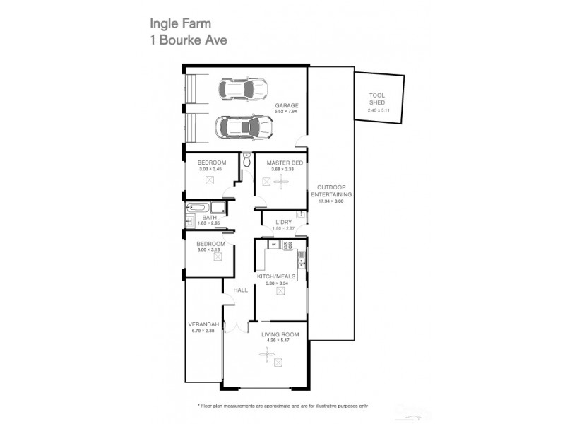 1 Bourke Avenue, Ingle Farm SA 5098 Floorplan