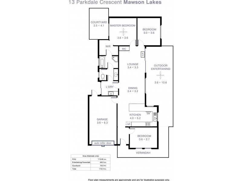 13 Parkdale Crescent, Mawson Lakes SA 5095 Floorplan