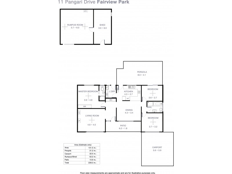 11 Pangari Drive, Fairview Park SA 5126 Floorplan
