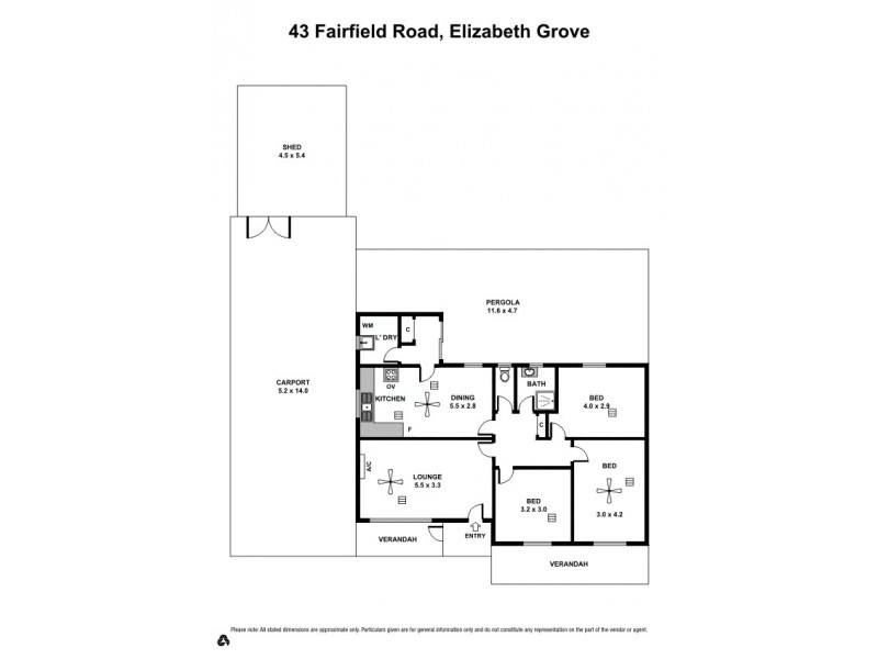 43 Fairfield Road, Elizabeth Grove SA 5112 Floorplan
