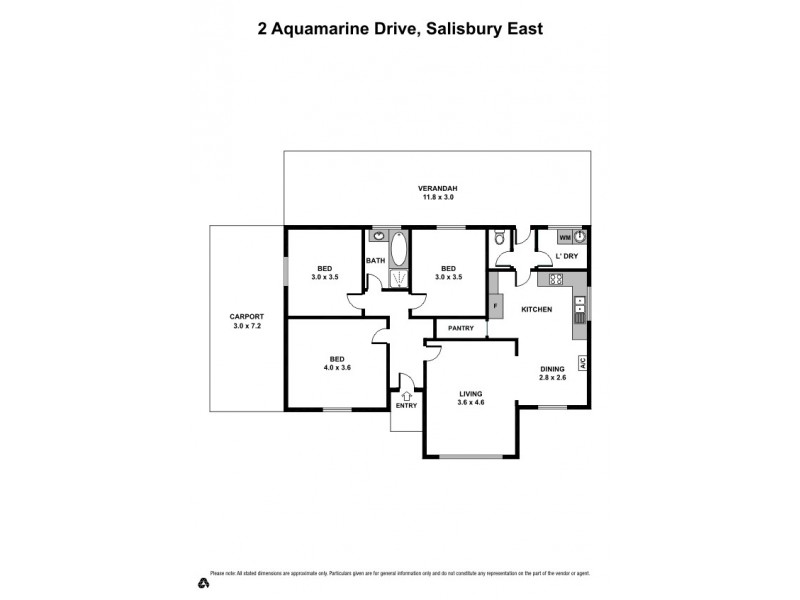 2 Aquamarine Drive, Salisbury East SA 5109 Floorplan