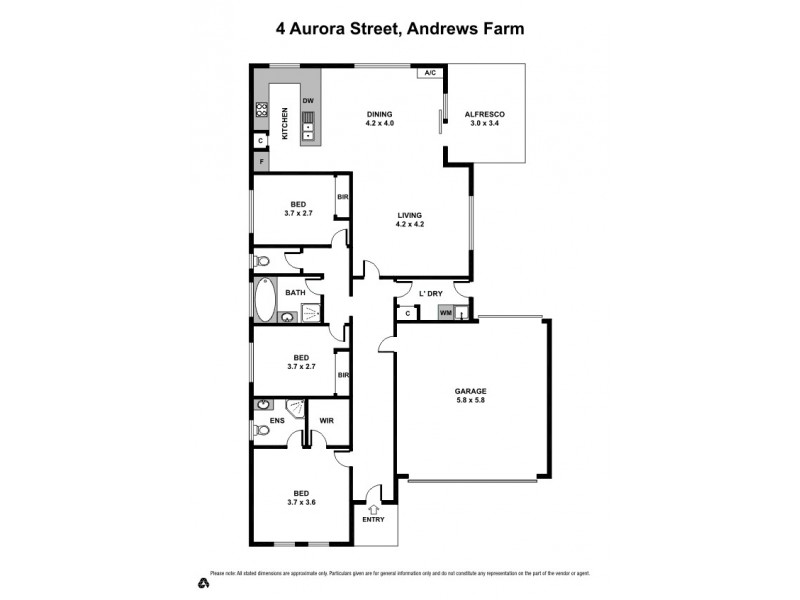 4 Aurora Street, Andrews Farm SA 5114 Floorplan