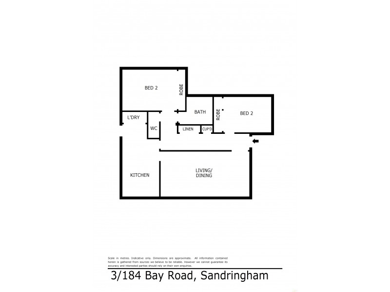 3/184 Bay Road, Sandringham VIC 3191 Floorplan