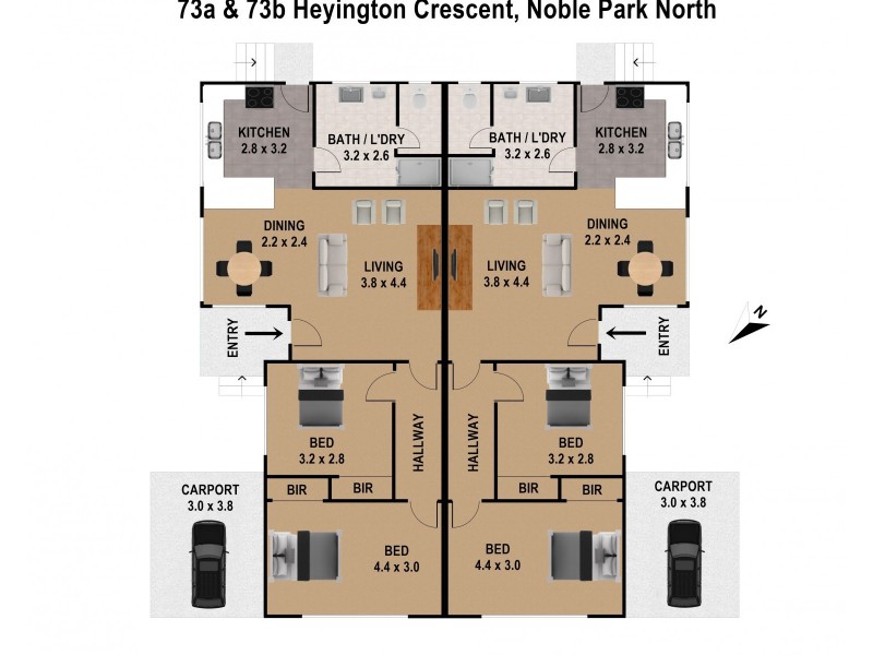 73a – 73b Heyington Crescent, Noble Park North VIC 3174 Floorplan