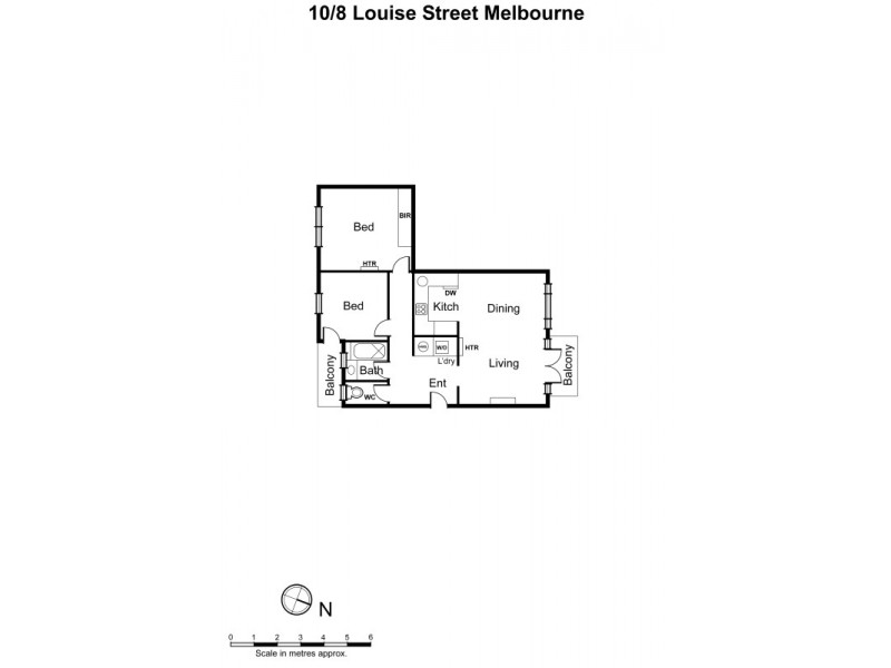 10/8 Louise Street, Melbourne VIC 3004 Floorplan