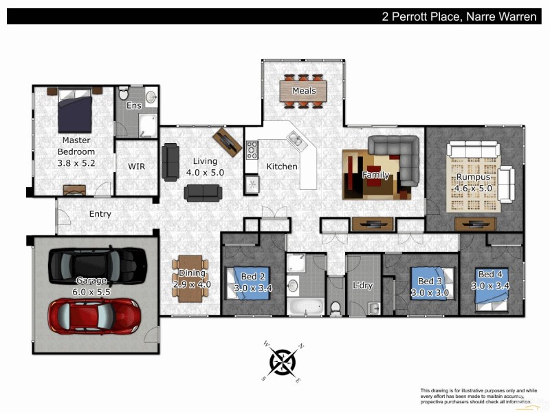 2 Perrott Place, Narre Warren VIC 3805 Floorplan