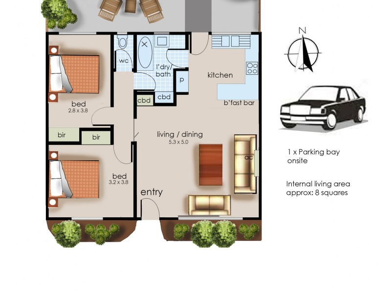 2/17 McCallum Street, Hastings VIC 3915 Floorplan