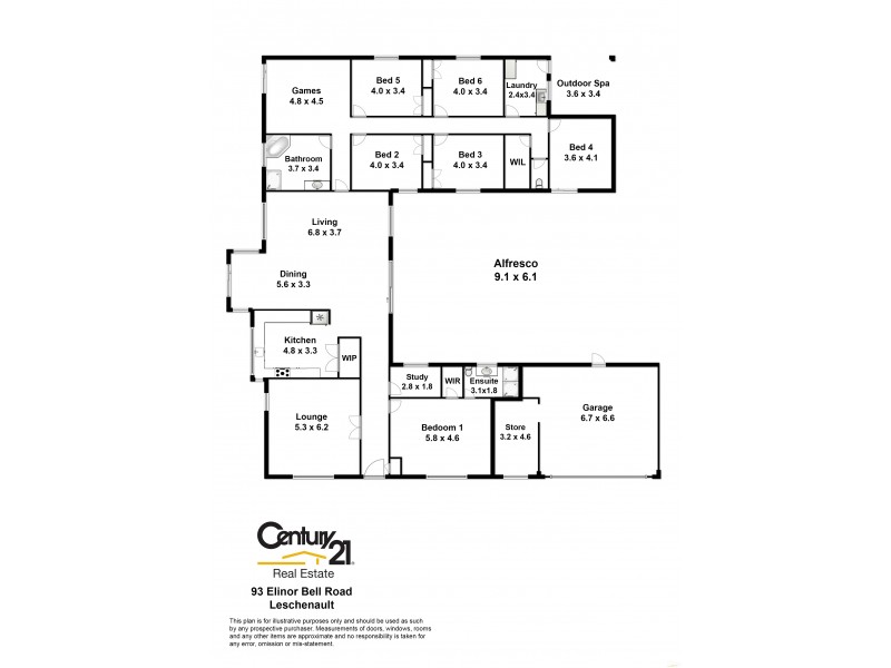 93 Elinor Bell Road, Leschenault WA 6233 Floorplan