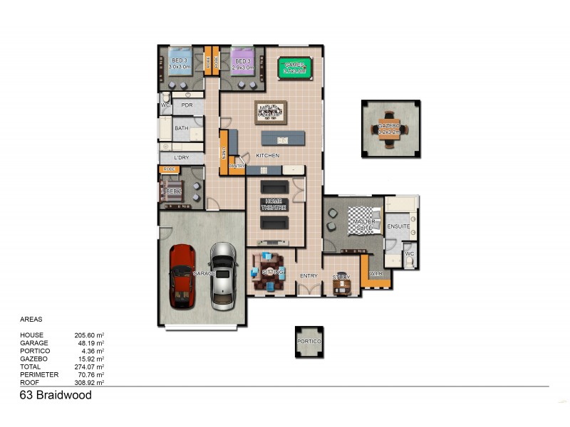 63 Braidwood Drive, Australind WA 6233 Floorplan
