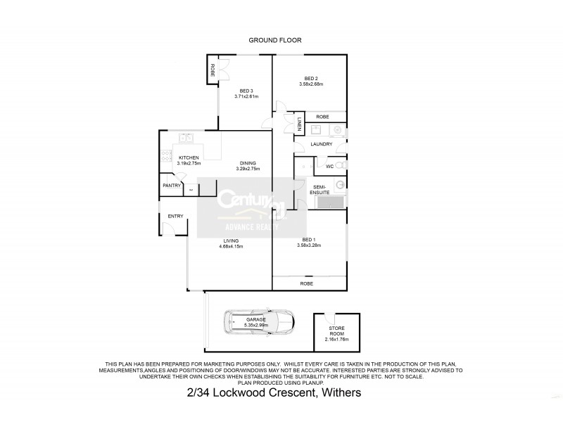 2/34 Lockwood Crescent, Withers WA 6230 Floorplan