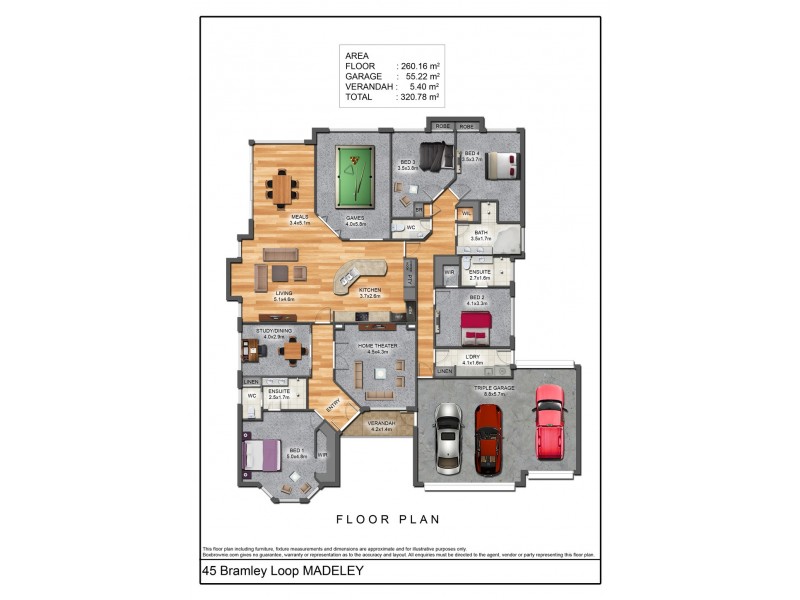 45 Bramley Loop, Madeley WA 6065 Floorplan