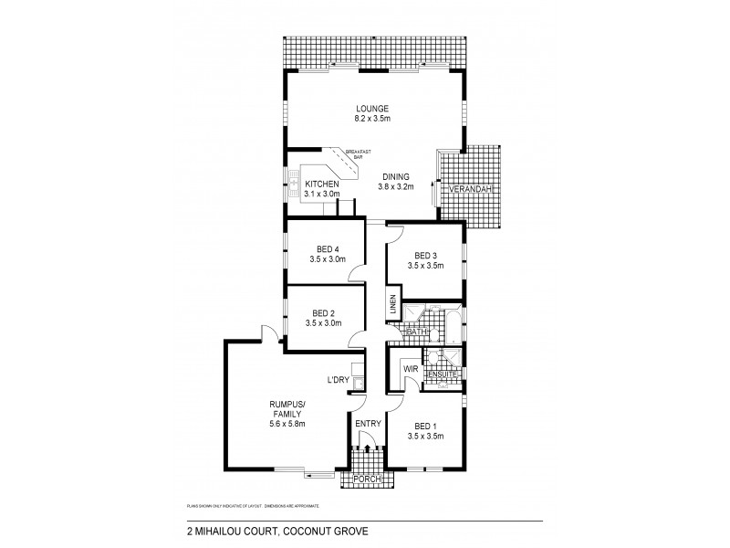 2 Mihailou Court, Coconut Grove NT 0810 Floorplan