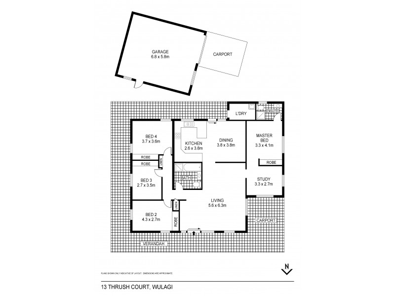 13 Thrush Court, Wulagi NT 0812 Floorplan
