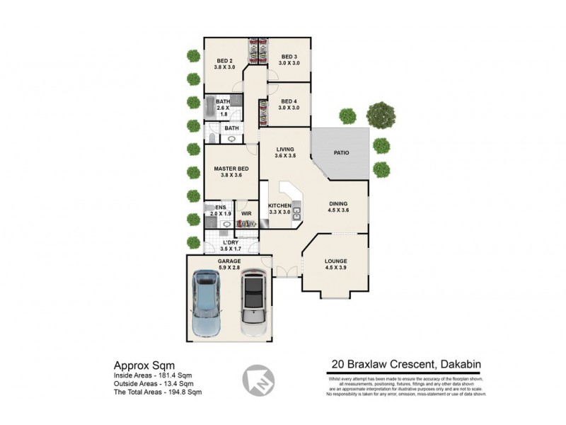 20 Braxlaw Cres, Dakabin QLD 4503 Floorplan