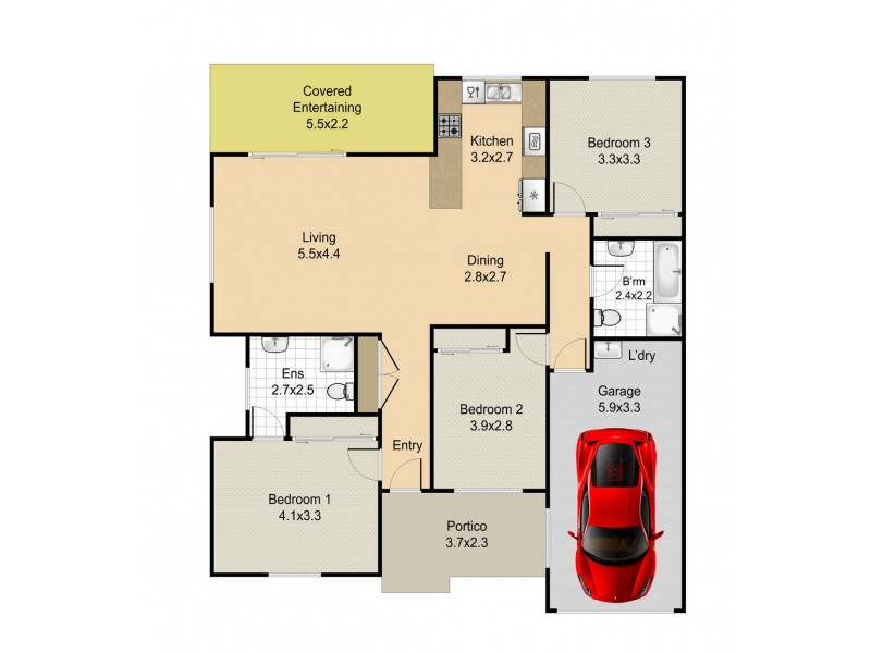 Villa 59/58-64 Goodfellows Rd, Kallangur QLD 4503 Floorplan