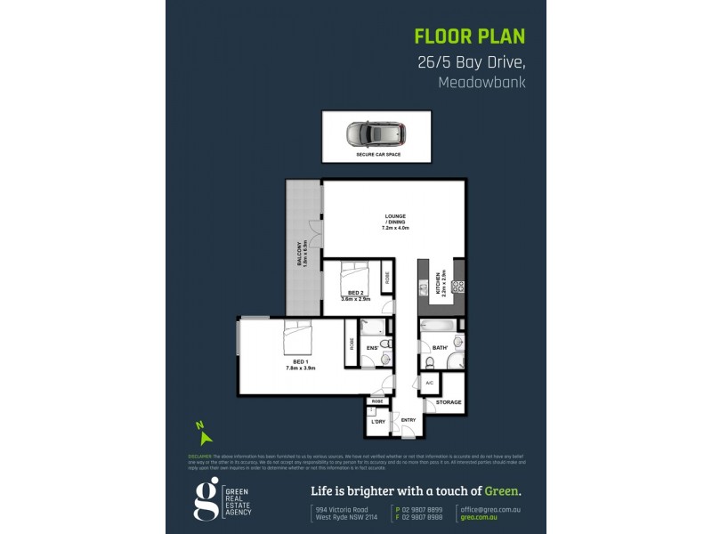 26/5 Bay Drive, Meadowbank NSW 2114 Floorplan