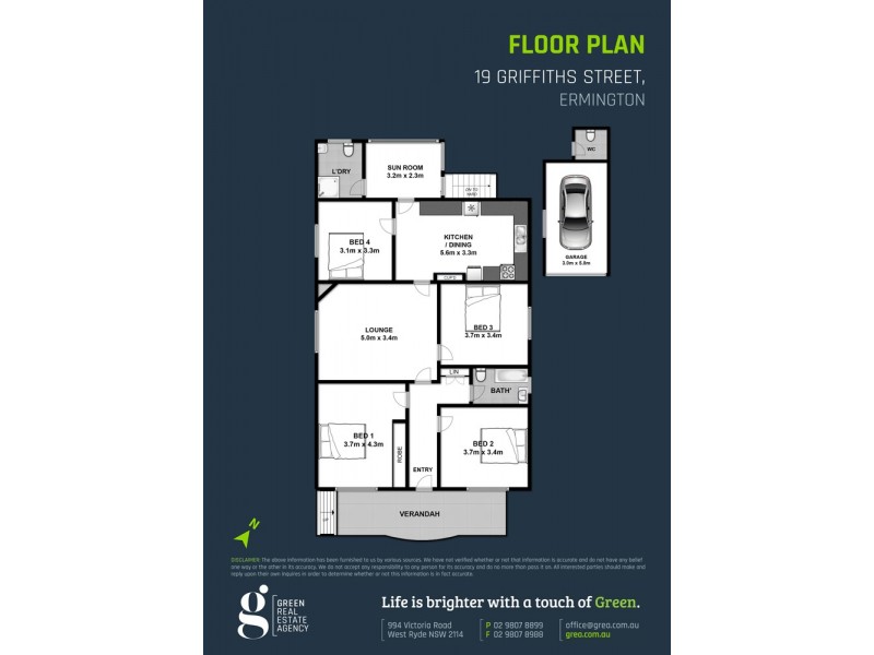 19 Griffiths Street, Ermington NSW 2115 Floorplan