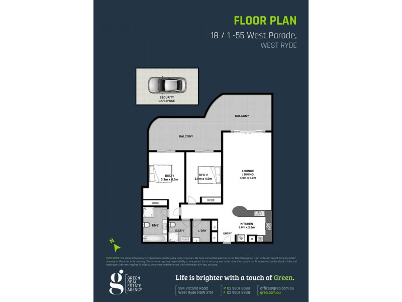 18/1-55 West Parade, West Ryde NSW 2114 Floorplan