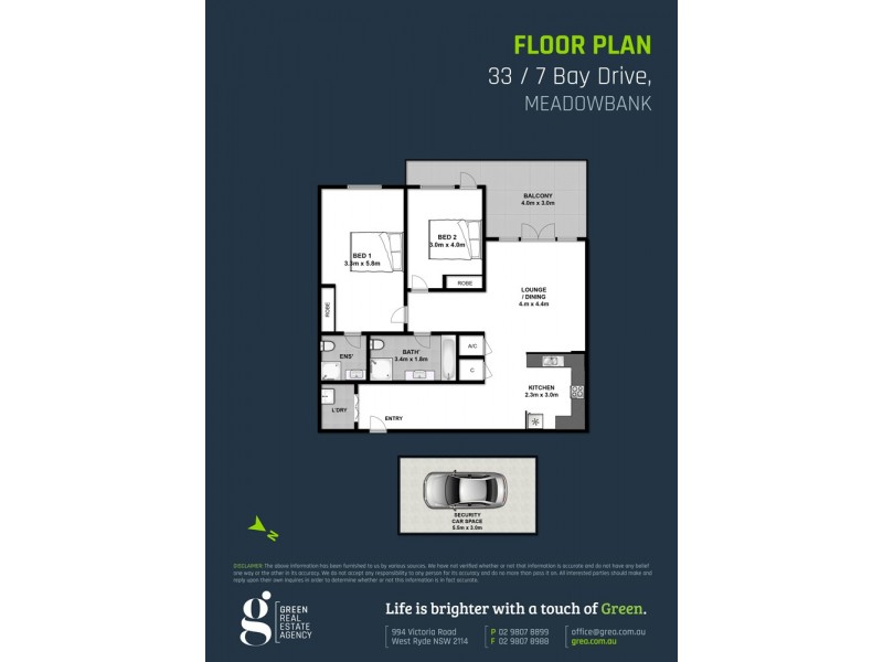 33/7 Bay Drive, Meadowbank NSW 2114 Floorplan