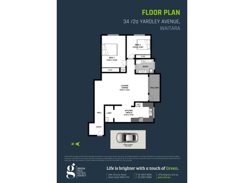 34/2A Yardley Avenue, Waitara NSW 2077 Floorplan