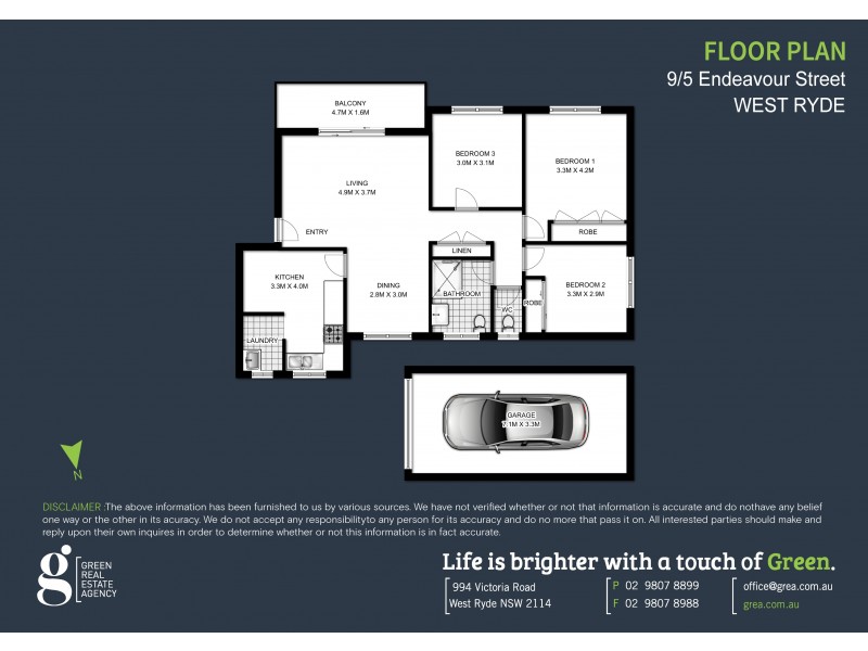 9/5 Endeavour Street, West Ryde NSW 2114 Floorplan
