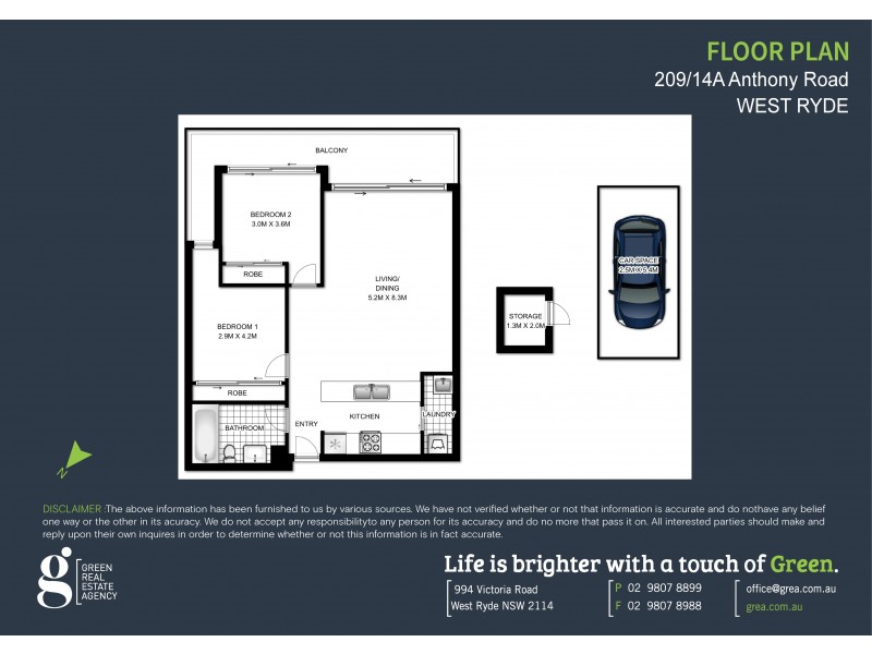 209/14A Anthony Road, West Ryde NSW 2114 Floorplan