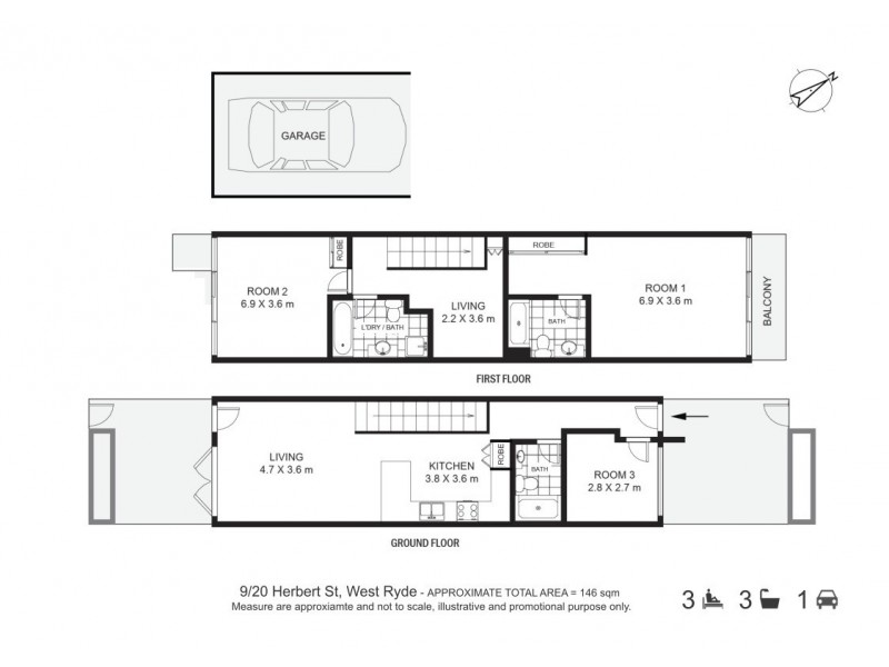 9/20 Herbert Street, West Ryde NSW 2114 Floorplan