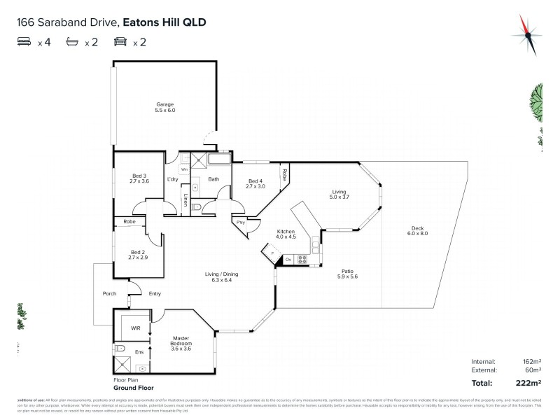 166 Saraband Drive, Eatons Hill QLD 4037 Floorplan