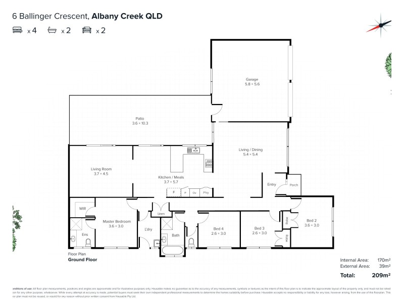 6 Ballinger Crescent, Albany Creek QLD 4035 Floorplan