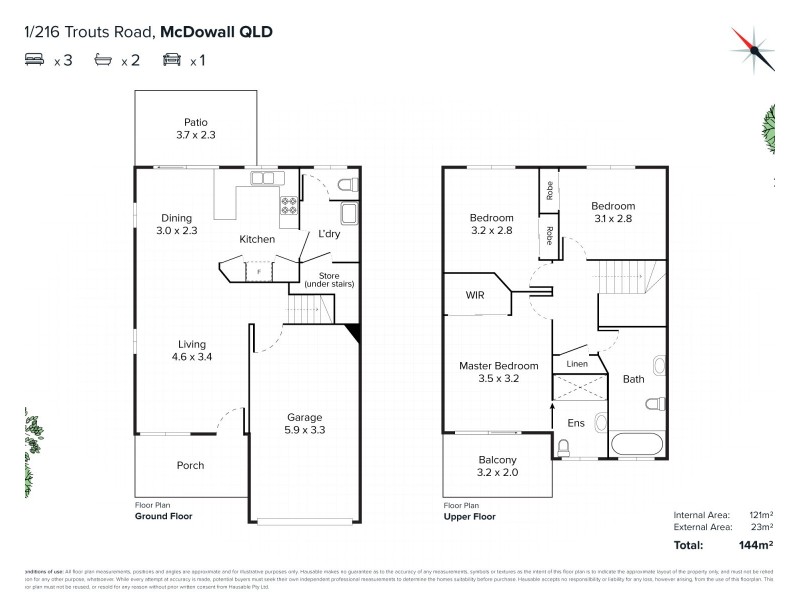 1/216 Trouts Road, Mcdowall QLD 4053 Floorplan