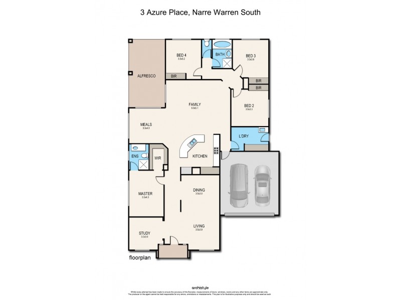 3 Azure Place, Narre Warren South VIC 3805 Floorplan