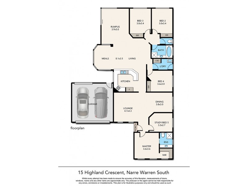 15 Highland Crescent, Narre Warren South VIC 3805 Floorplan