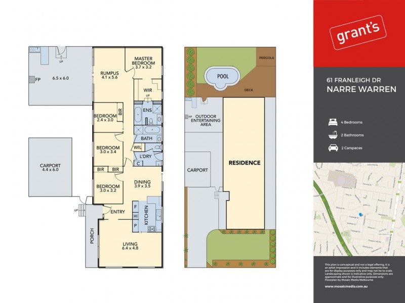 61 Franleigh Drive, Narre Warren VIC 3805 Floorplan